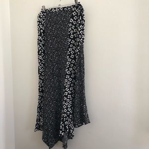 ASOS black and white floral boho maxi skirt.